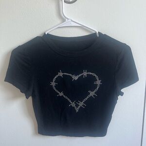 Elegant Black Heart Women's Tee